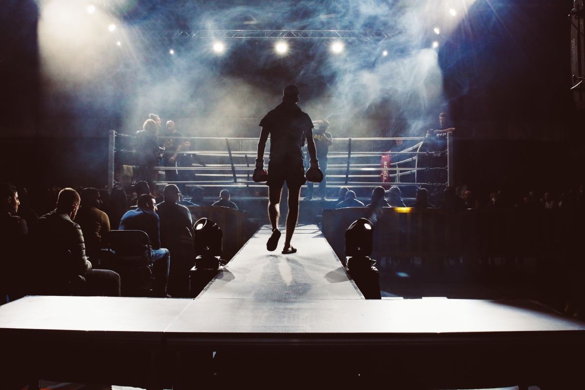 an image of a fighter walking to the ring